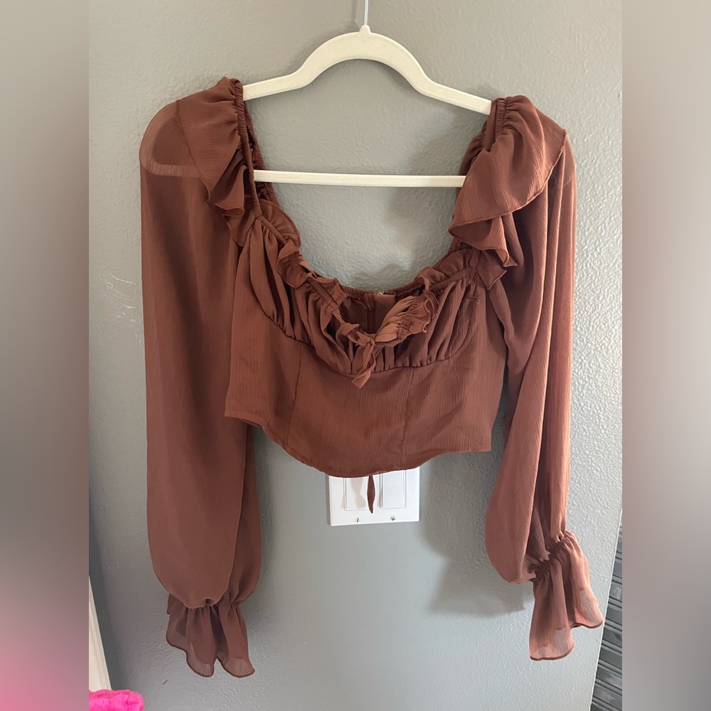 Large. SHEIN long sleeve crop top